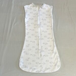 Anko Baby White Sleep Sack with Elephant Pattern